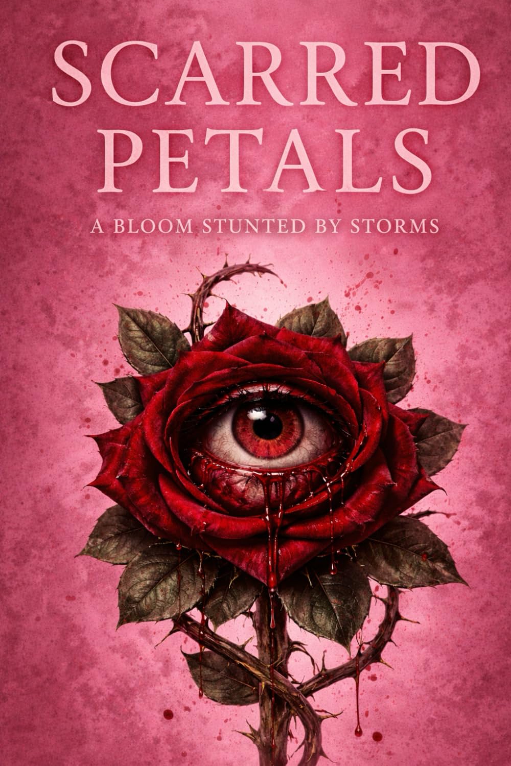 Scarred Petals: A Bloom Stunted by Storms