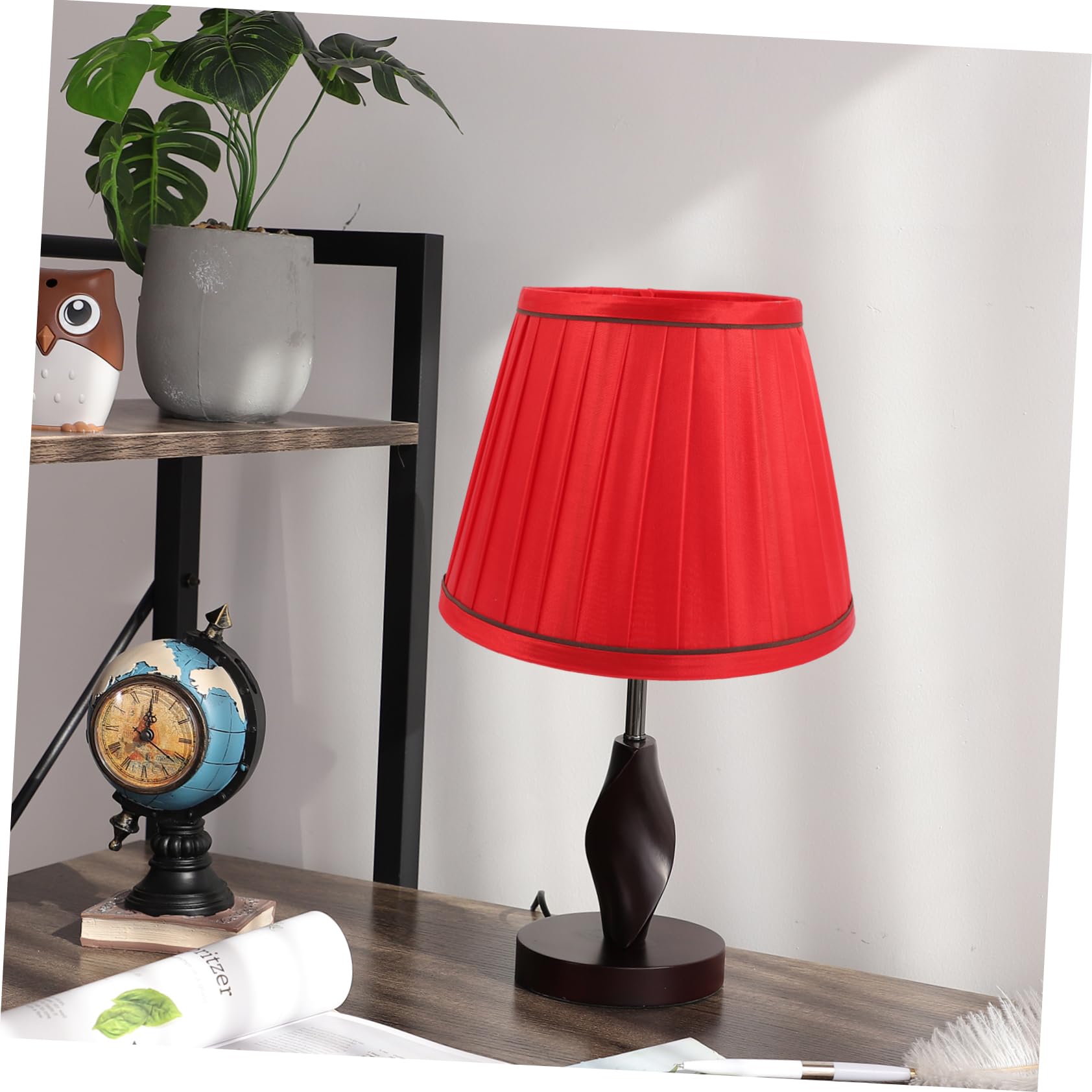 Abat-jour Déco Rétro Orange - Tissu Lin/polyester - Douille E27 (ampoule Non Incluse) - Pour Lampe De Bureau Ou De Chevet - Style Vintage Et Chaleureux