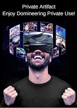 VR Headset, Virtual Reaity Goggles Glasses Compatible with iPhone 16 15 14 13 12 Pro Max Samsung Galaxy S25 S24 S23 etc 5-7 inch Smartphones, VR Goggles Headset for 3D Games and Movies