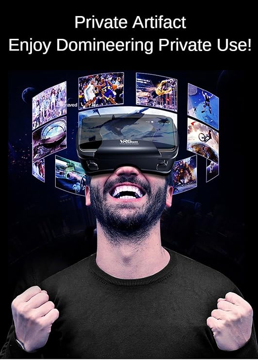 VR Headset, Virtual Reaity Goggles Glasses Compatible with iPhone 16 15 14 13 12 Pro Max Samsung Galaxy S25 S24 S23 etc 5-7 inch Smartphones, VR Goggles Headset for 3D Games and Movies