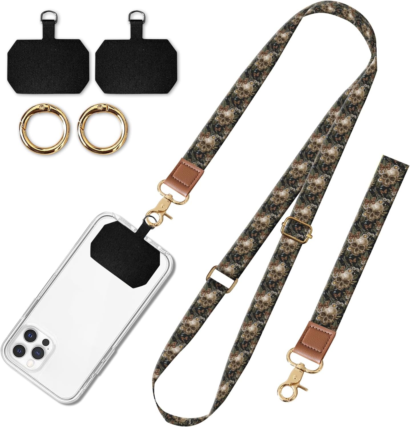 Cell Phone Lanyard Adjustable Crossbody Strap, Cute Phone Neck Wristlet Wrist Strap Patch for Keys Case Accessories
