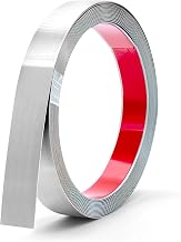 Decorative Strip Stainless Steel, Self-Adhesive, Silver | 6M × 20MM Silver Stainless Steel Self Adhesive Metal Strip, Ideal For Mirror Frames.