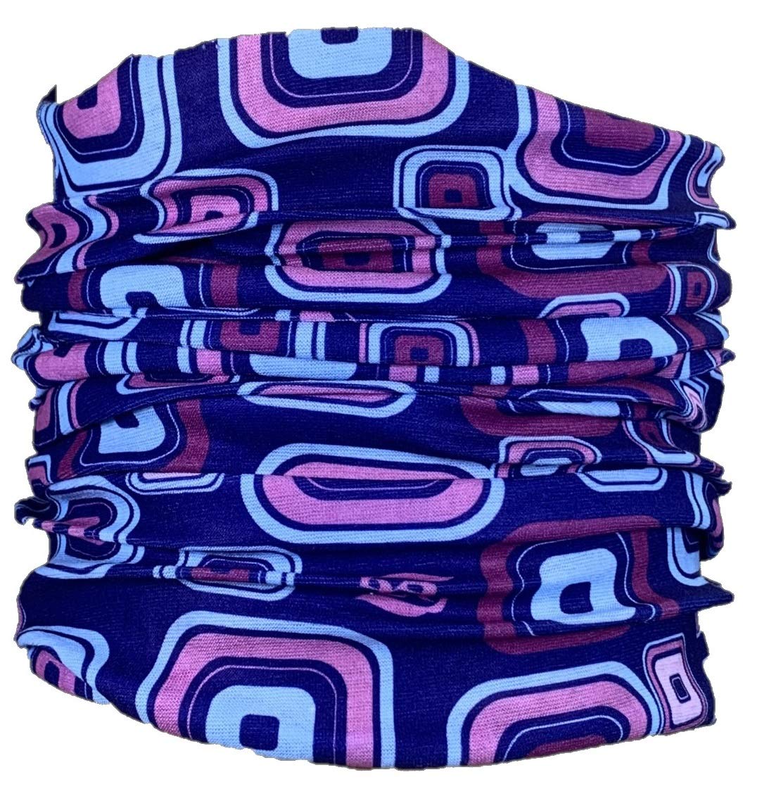 Monogram Women's Multicoloured Purple Squares Print - Multifunction Neckwarmer Snood Hat Scarf Cycling Bandana Balaclava Face Mask