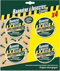 BARRIERE A INSECTES GREEN Boîte Appât Anti-Fourmis, Actif d'Origine Biologique, 4 Boîtes, BARBIOFOB4P