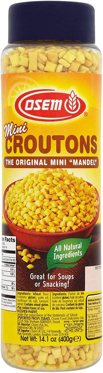 Osem Mini Croutons - idealne do zupy z kurczaka i sałatki - koszerne jedzenie 400 g 6 sztuk