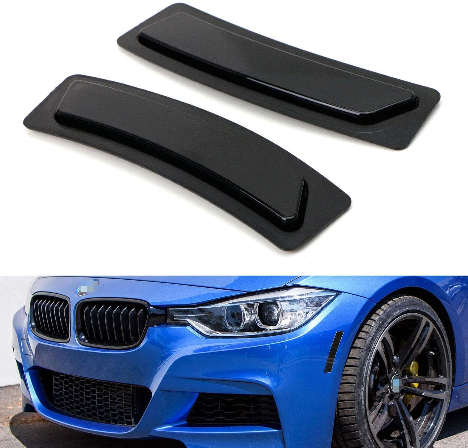 Amazon Com Ijdmtoy Glossy Black Smoked Lens Front Bumper Side Markers Compatible With 16 18 Bmw F30 F31 Lci 3 Series 3i 340i F32 4 Series 4i 428i 435i 440i Replace Oem Amber Reflector