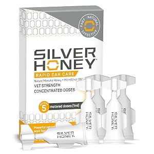 Absorbine Silver Honey Rapid Ear Care Vet Strength Concentrated Doses 5 Ear Drops for 10 Days on 1