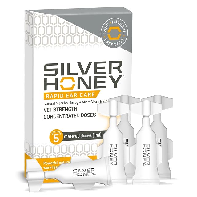 Absorbine Silver Honey Rapid Ear Care Vet Strength Concentrated Doses 5 Ear Drops for 10 Days on 1