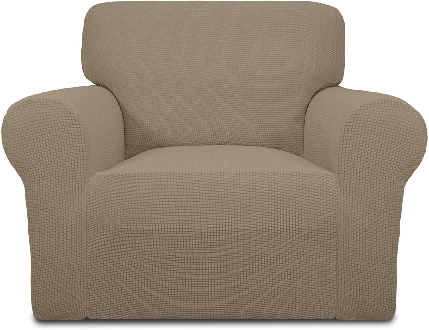 Easy-Going Stretch Sofa Slipcover Couch Sofa Cover Furniture Protector Soft with Elastic Bottom for Pets Kids Children Dog Spandex Jacquard Fabric Small Checks (Small XL, Natural)