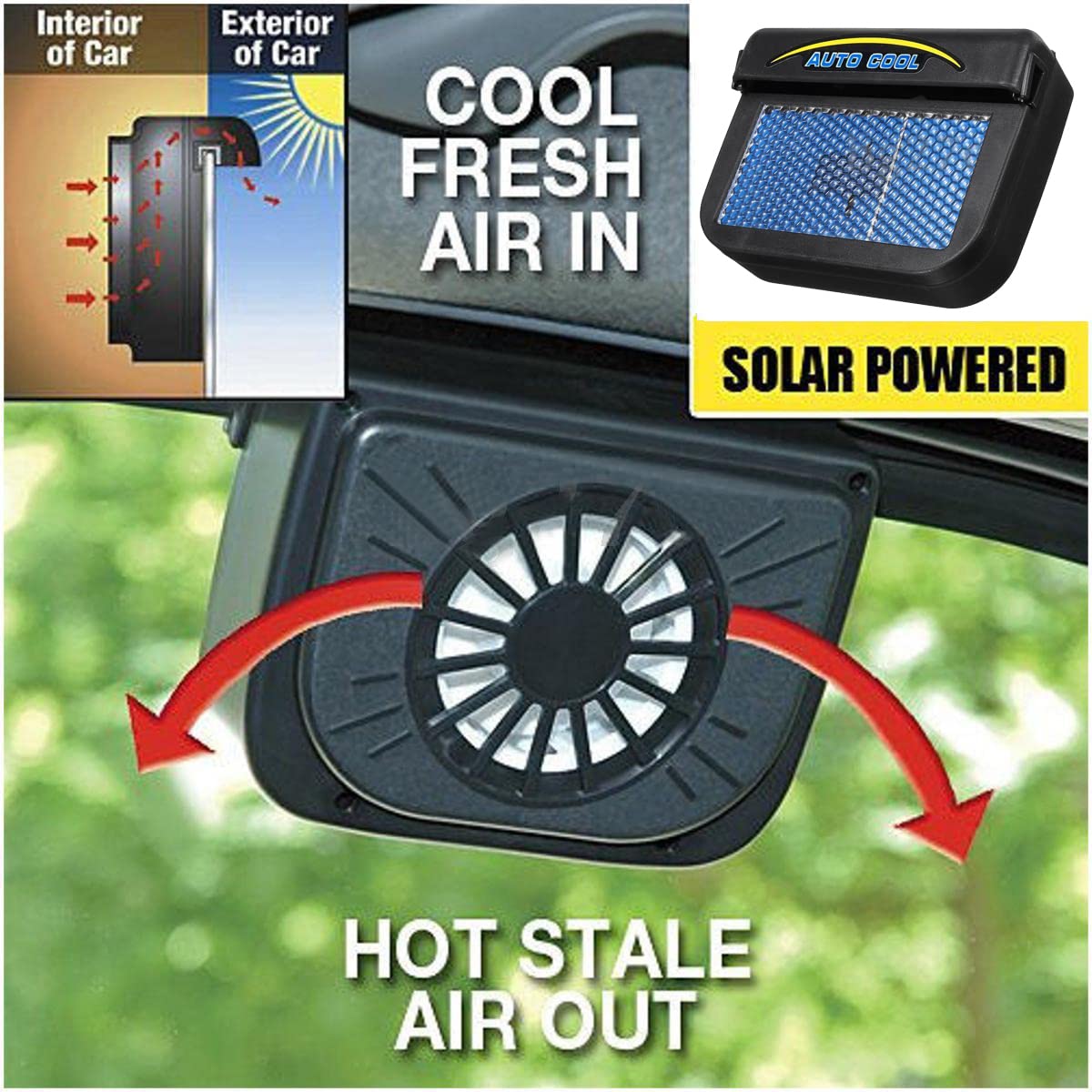 Buy DEALPEAK Solar Power Car Air Vent 