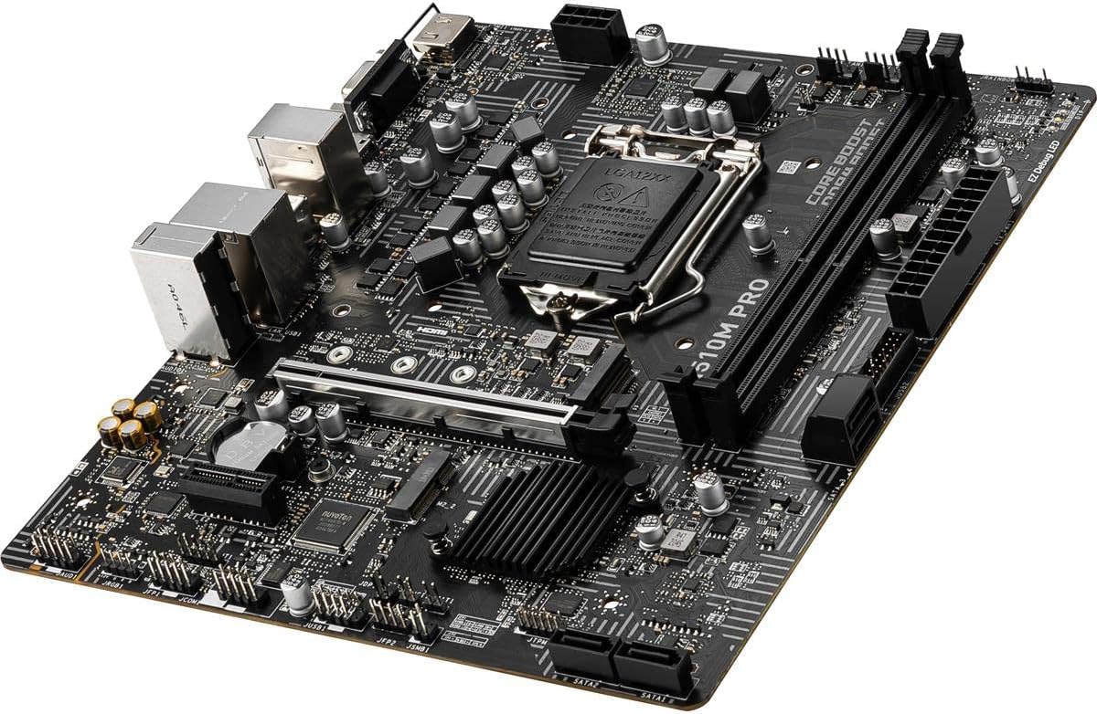 Angled view of MSI H510M PRO Motherboard