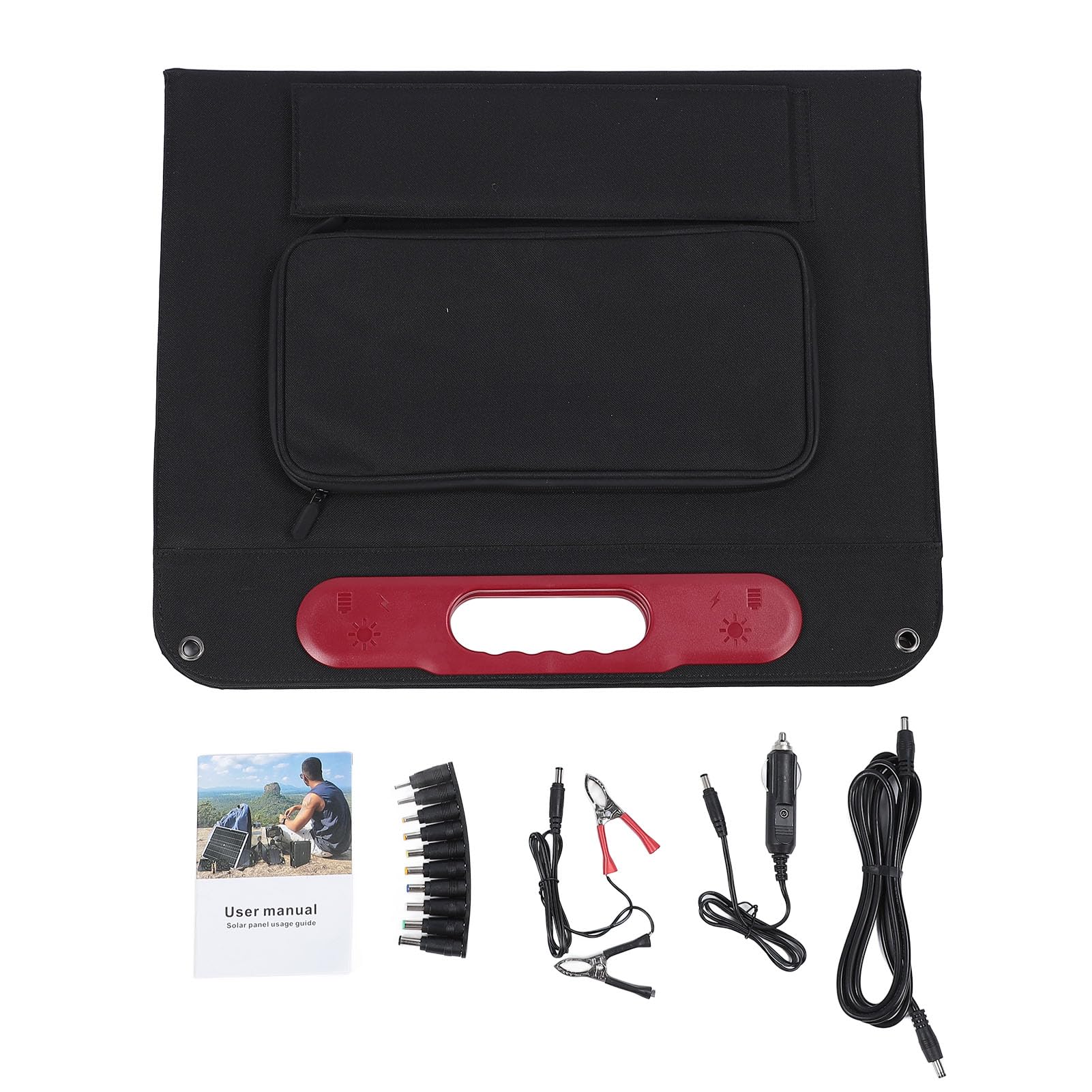 Pannello Solare Portatile da 60 W per Generatore di Centrali Elettriche, Piccola Centrale Elettrica in Silicio Monocristallino Caricatore Solare Pieghevole per Barche Rimorchio