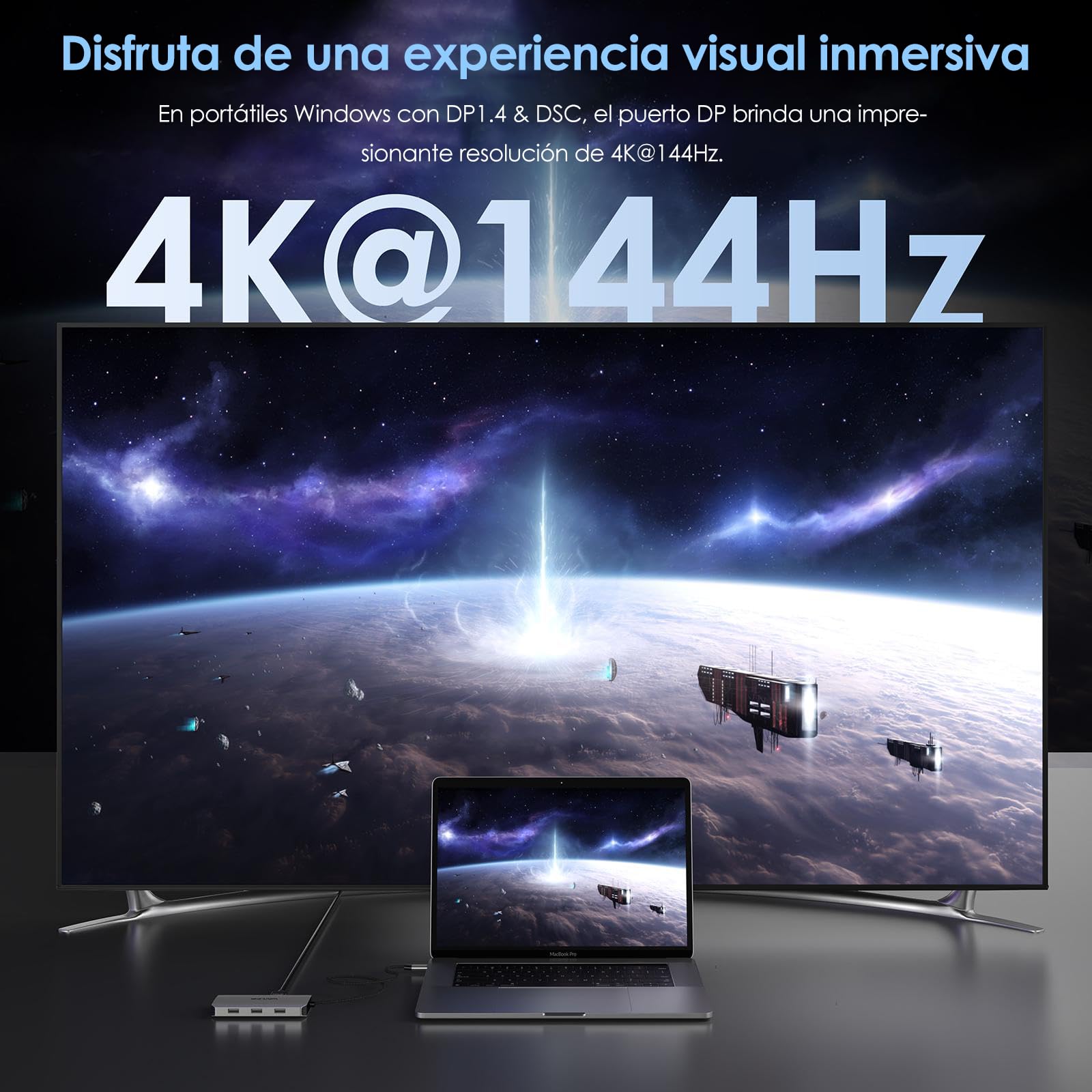 WAVLINK Estación de acoplamiento para laptop, monitores cuádruples, HDMI