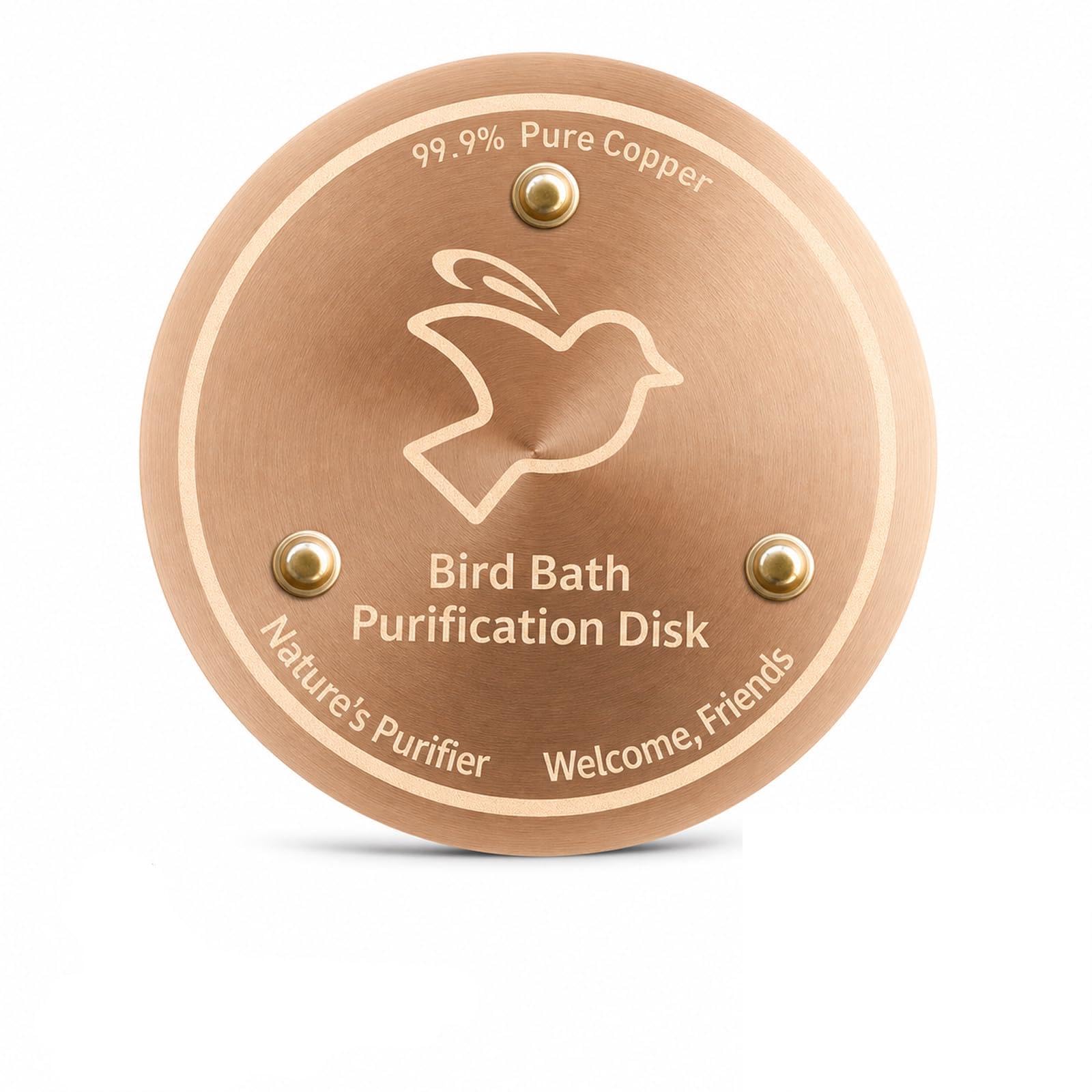 Copper Disc for Bird Bath, 10cm Bird Bath Purification Disk for Garden Bird