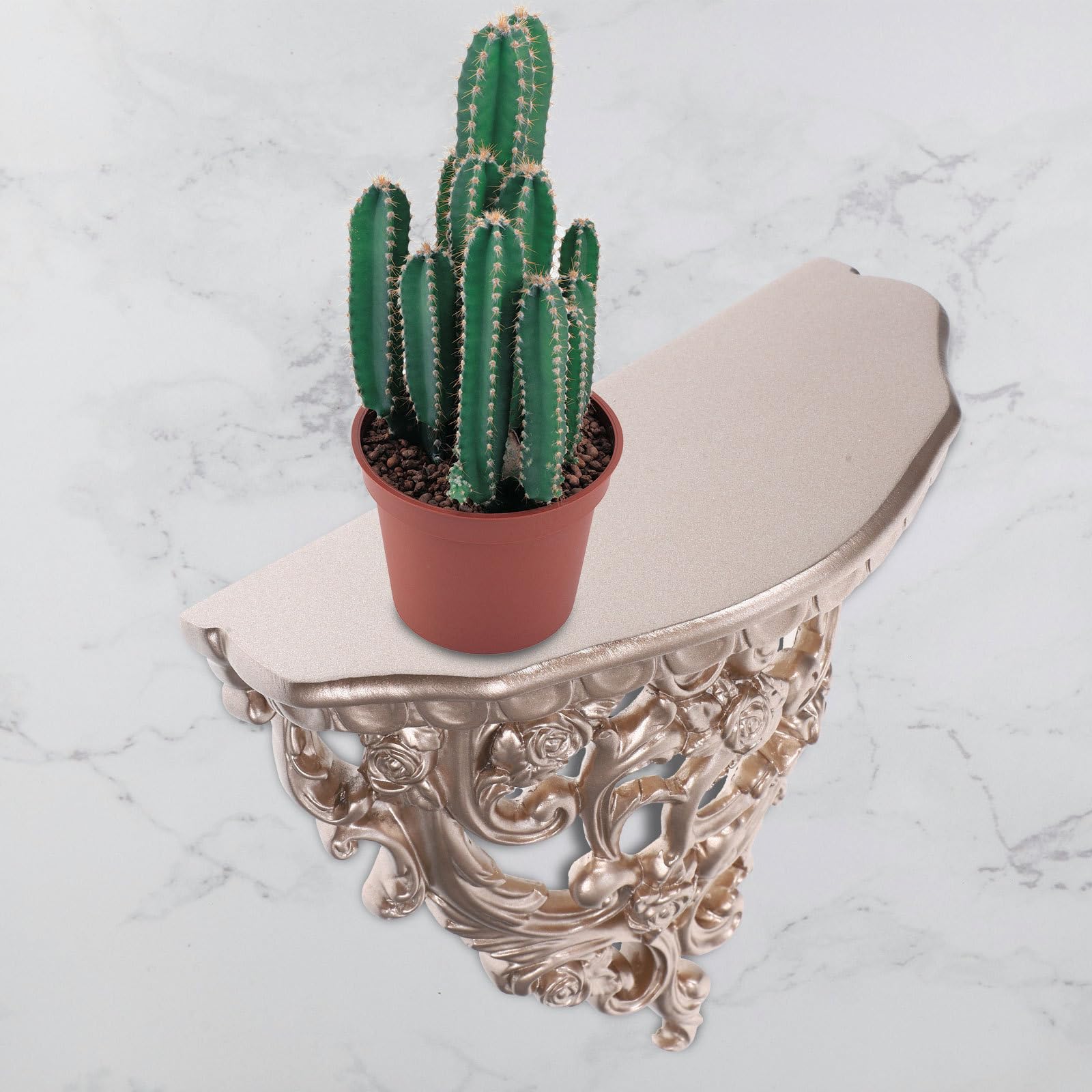 SHINEOFI Estante de Pared Flotante para Guardar Gel de Ducha y Jabón Gran Capacidad de Resina Dorado Estilo Moderno Tallado Adecuado para Baño o Cocina