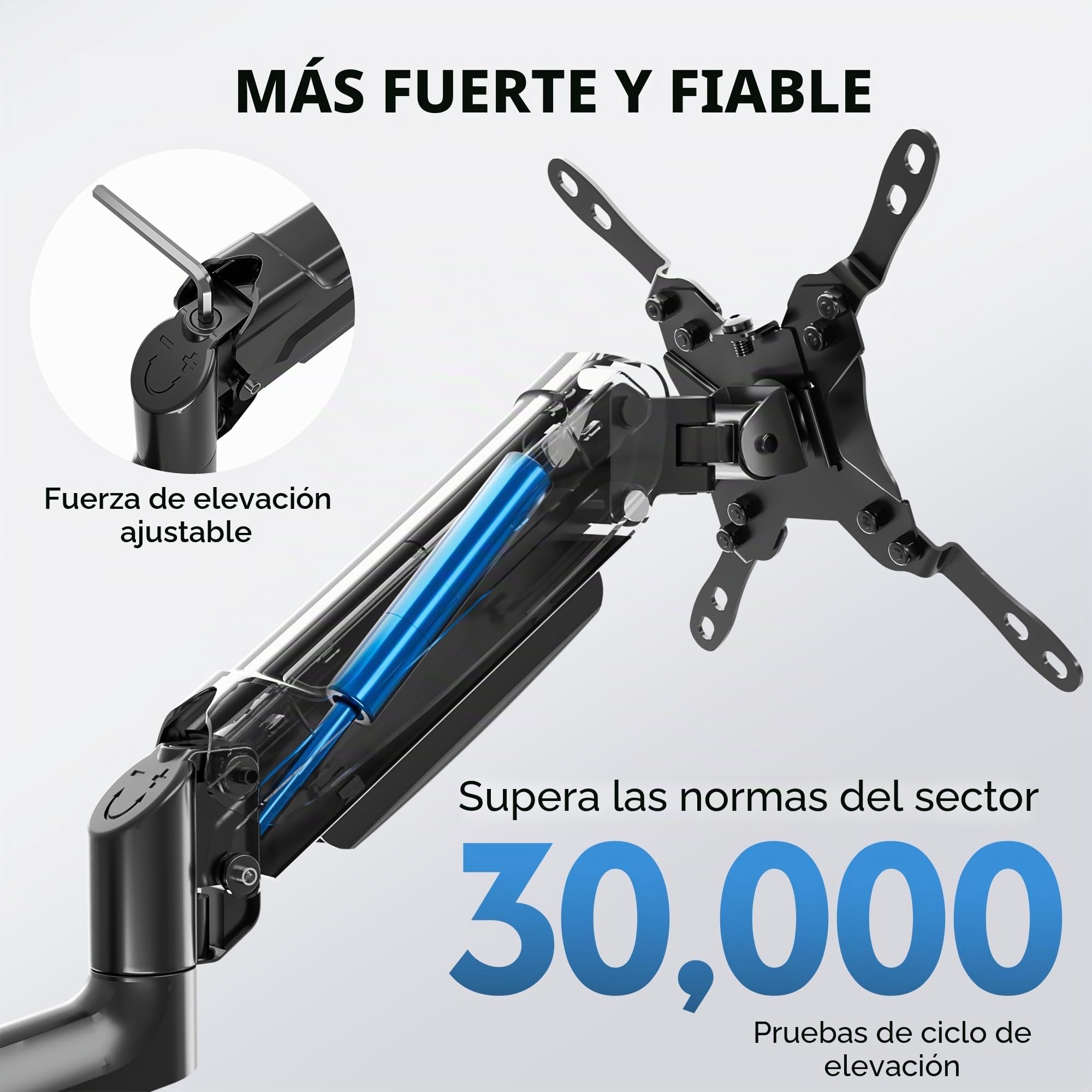 BONTEC Soporte Monitor Pared de 13 a 42 Pulgadas hasta 9 kg, Brazo Monitor Pared con Resorte de Gas Completamente Ajustable, Inclinación y Giro, Altura Ajustable, VESA máx 200x200 mm