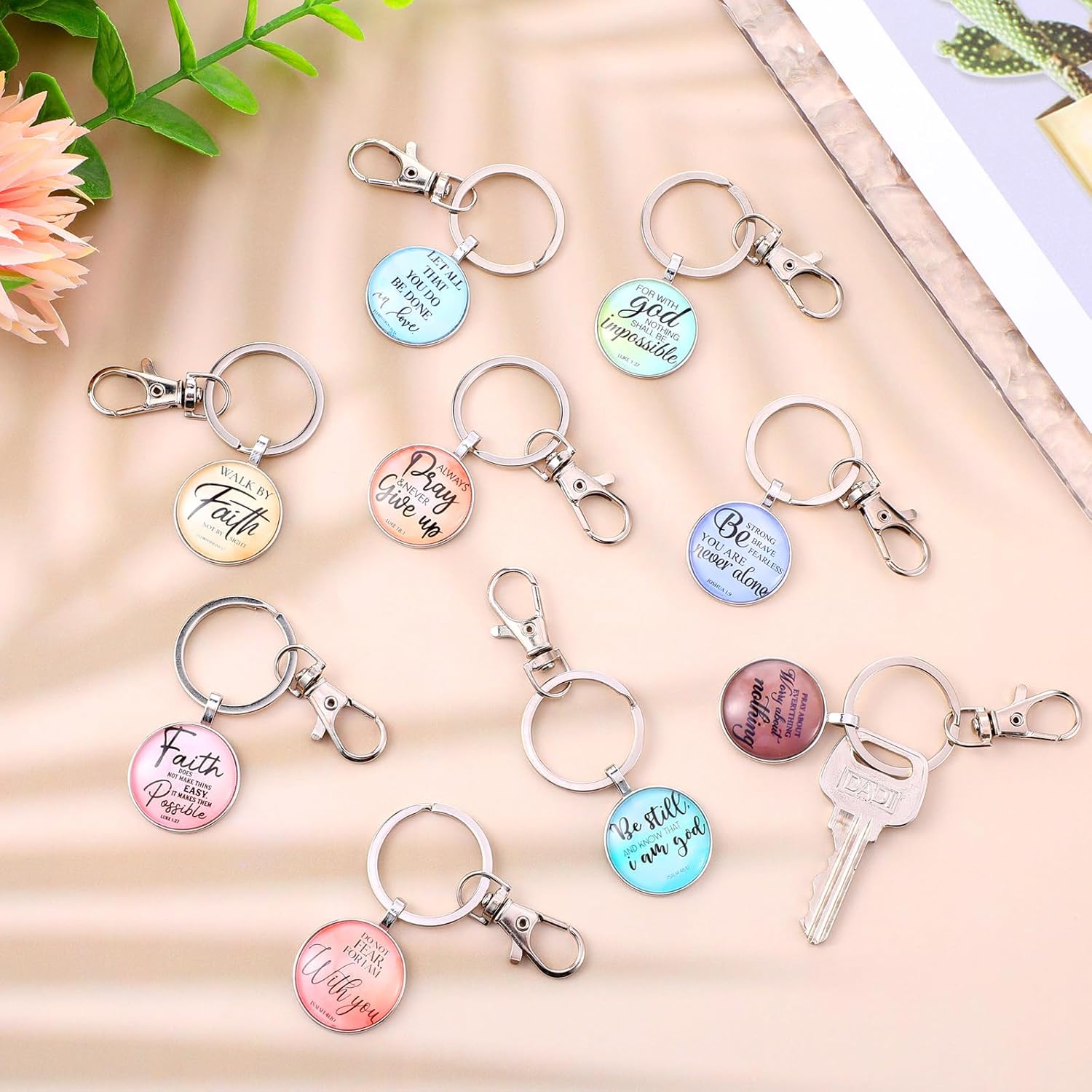 18Pcs Christian Keychain Bulk Bible Verse Religious Keychain Scripture Quote Inspirational Gifts Supplies for Men Women - Image 6