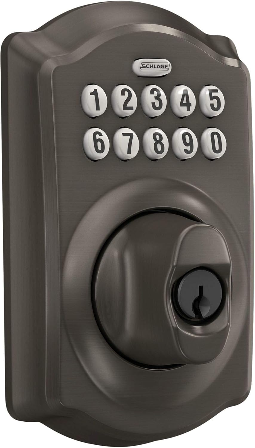 Schlage BE365CAM622 Schlage BE365-CAM Camelot Electronic Keypad Single Cylinder Deadbolt