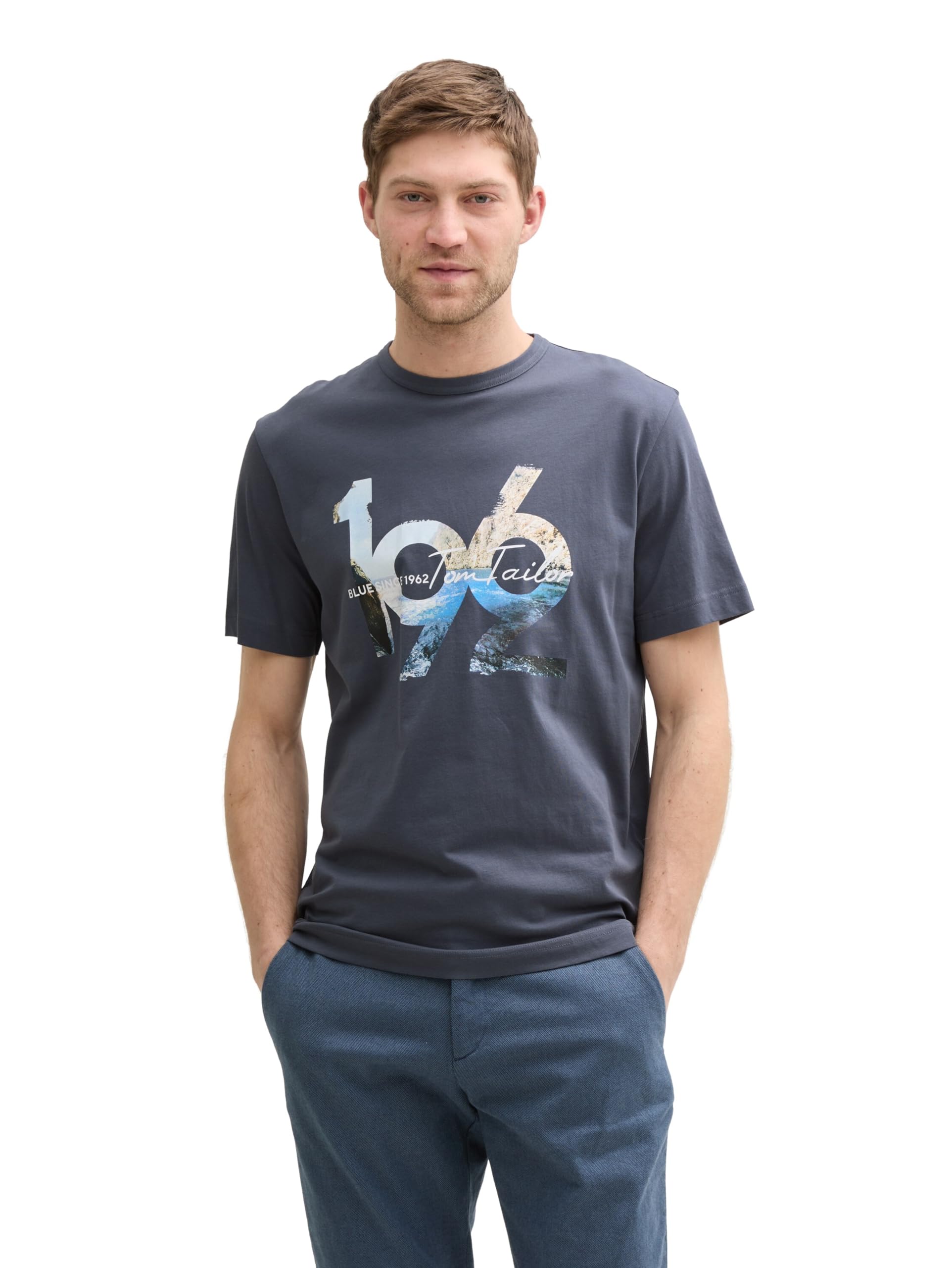 Tom Tailor Herren T-Shirt mit großem Print