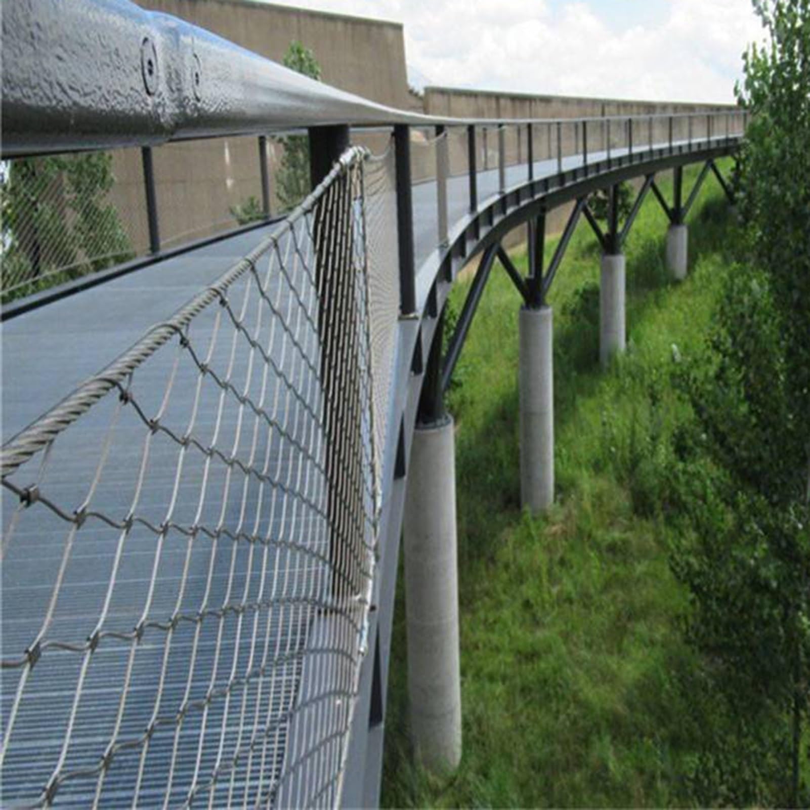 Alambre Espino Galvanizado Valla De Cuerda De Acero Inoxidable 304, Red De Protección De Decoración De Límites De Balcón, Malla De Seguridad para Equipos De Juego Resistencia Al Impacto para Jardín D