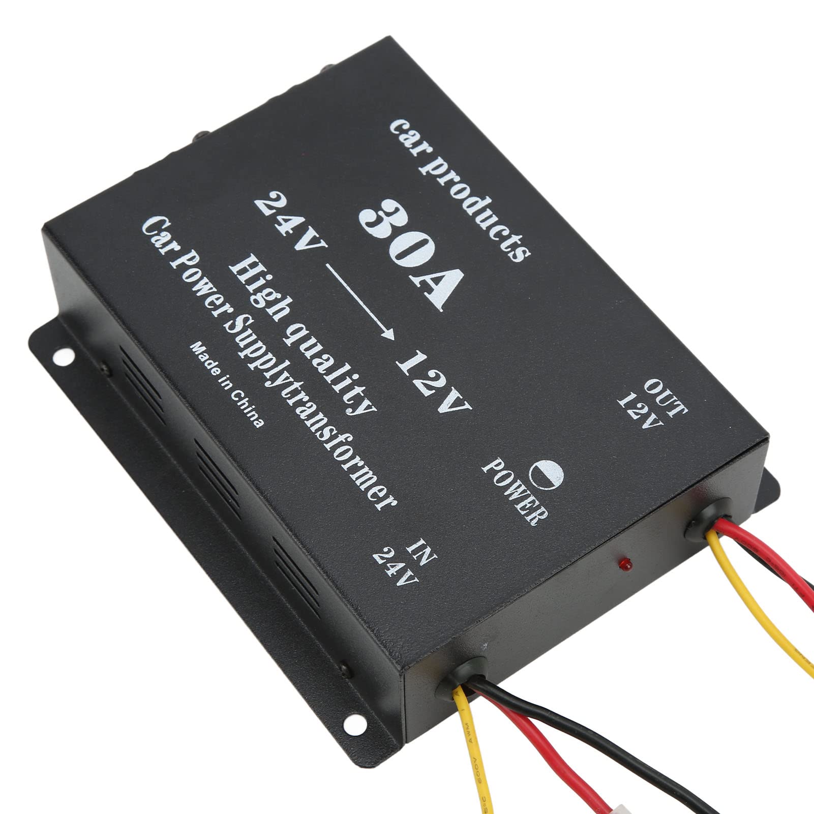 Convertitore da 24 V a 12 V, riduttore di tensione con protezione contro i cortocircuiti, regolatore di alimentazione per auto silenzioso per camion e autobus, modulo DC/DC (30A)