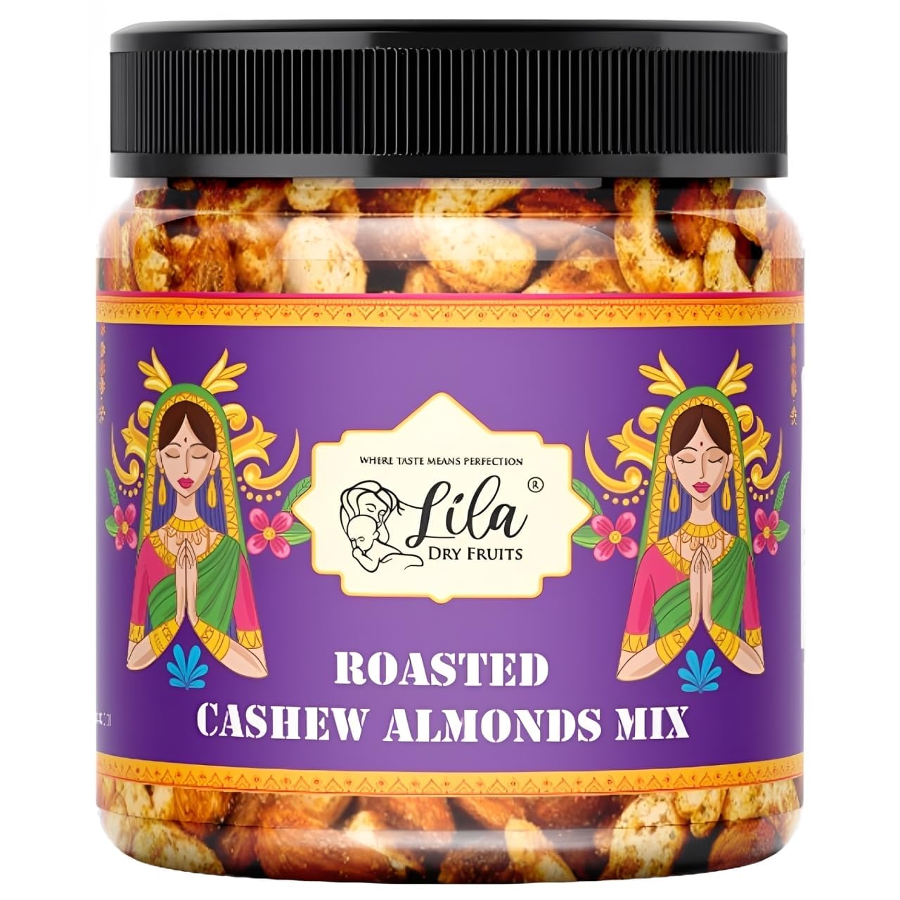 LILA DRY FRUITS Roasted Kaju Badam Mix 500 grams Salted Cashew Almond Mixed Pack Ideal for Snacking, Munching, Partying Flavoured Cashews Almonds Healthy Snacks Perfect for Giftings-image-10
