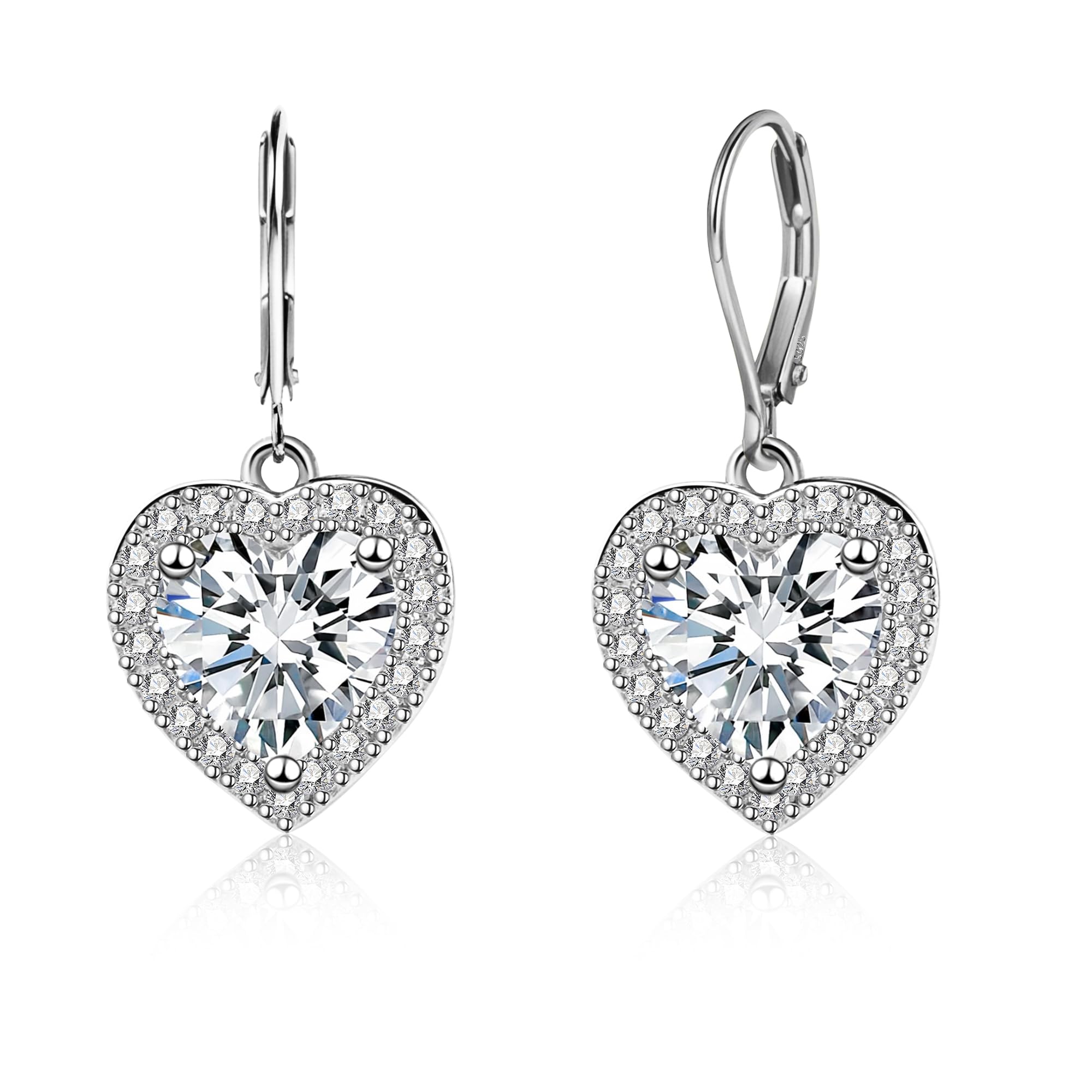 ALEXCRAFT Drop Heart Oorbellen Zilver 925 Hangend met Zirkonia Leaveback Hart Zilveren Dangle Oorbellen voor Vrouwen voor Vrouwen Vriendin Moeder ALEXCRAFT Drop Heart Oorbellen Zilver 925 Hangend met Zirkonia Leaveback Hart Zilveren Dangle Oorbellen voor Vrouwen voor Vrouwen Vriendin Moeder
