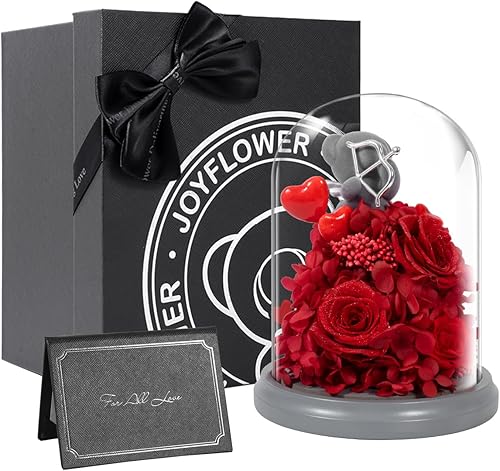 Miniatura 9 de JoyFlower Regalos para el día de San Valentín para ella, regalos de cumpleaños para mujeres, regalo de oso de rosas preservadas, cumpleaños, regalo