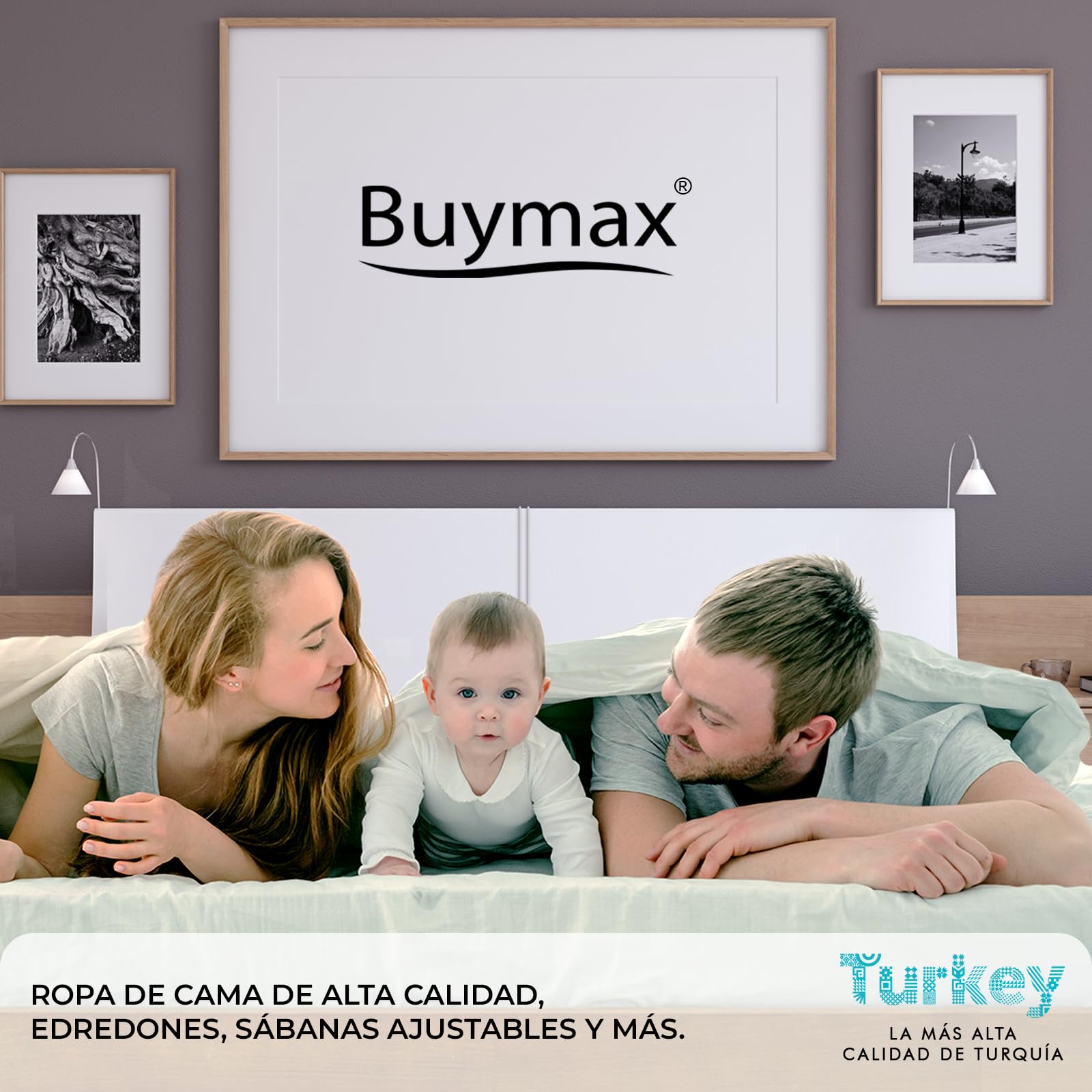 Buymax® Ropa de cama de 200 x 200 cm, 100% algodón, 3 piezas, juego de ropa de cama de 200 x 200 cm con 2 fundas de almohada de 80 x 80 cm, certificado Öko-Tex Renforcé, juego de ropa de cama con