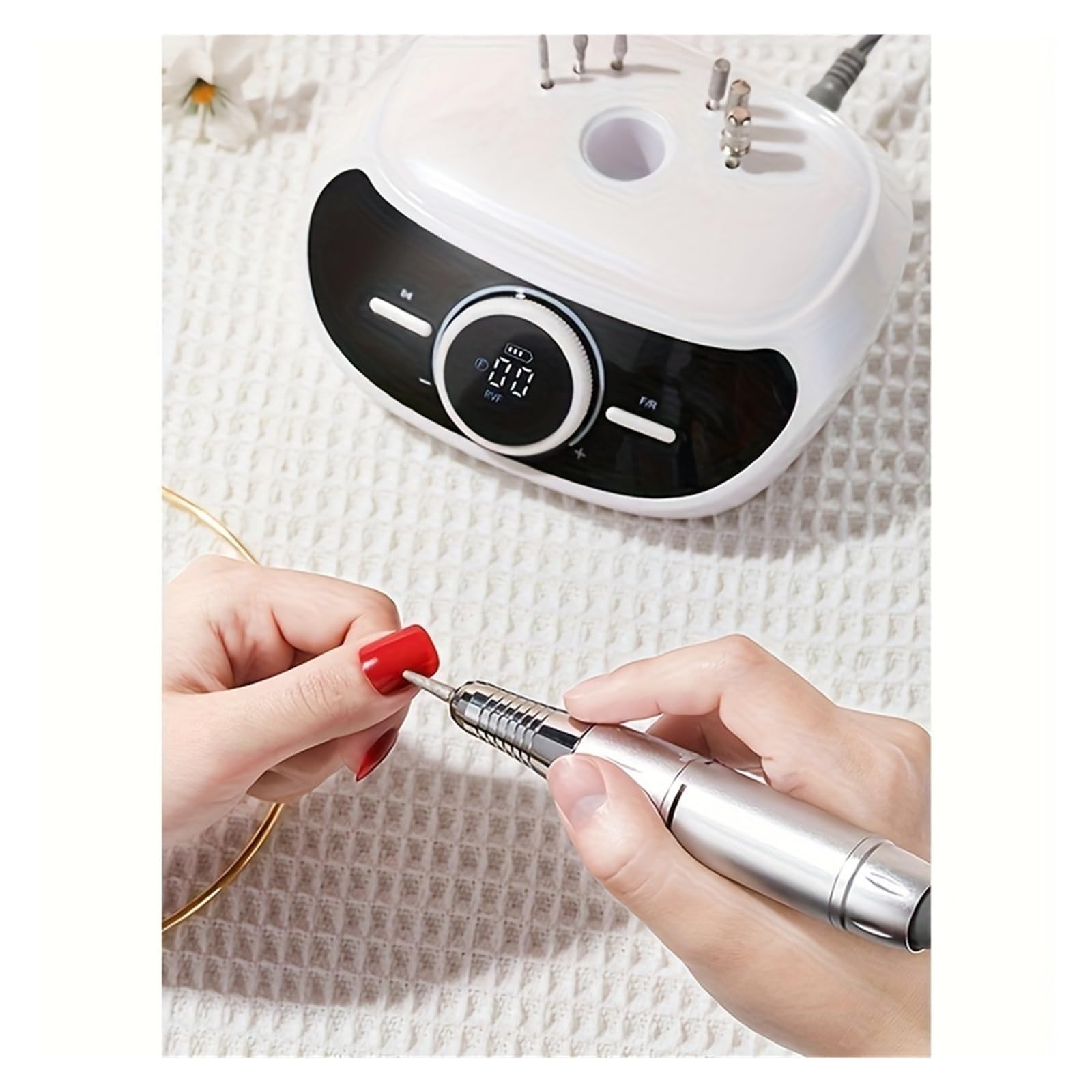 Frezarka do paznokci, Profesjonalna wiertarka do paznokci 35000 obr./min. pedicure i manicure. Maszyna do użytku domowego(Wit)