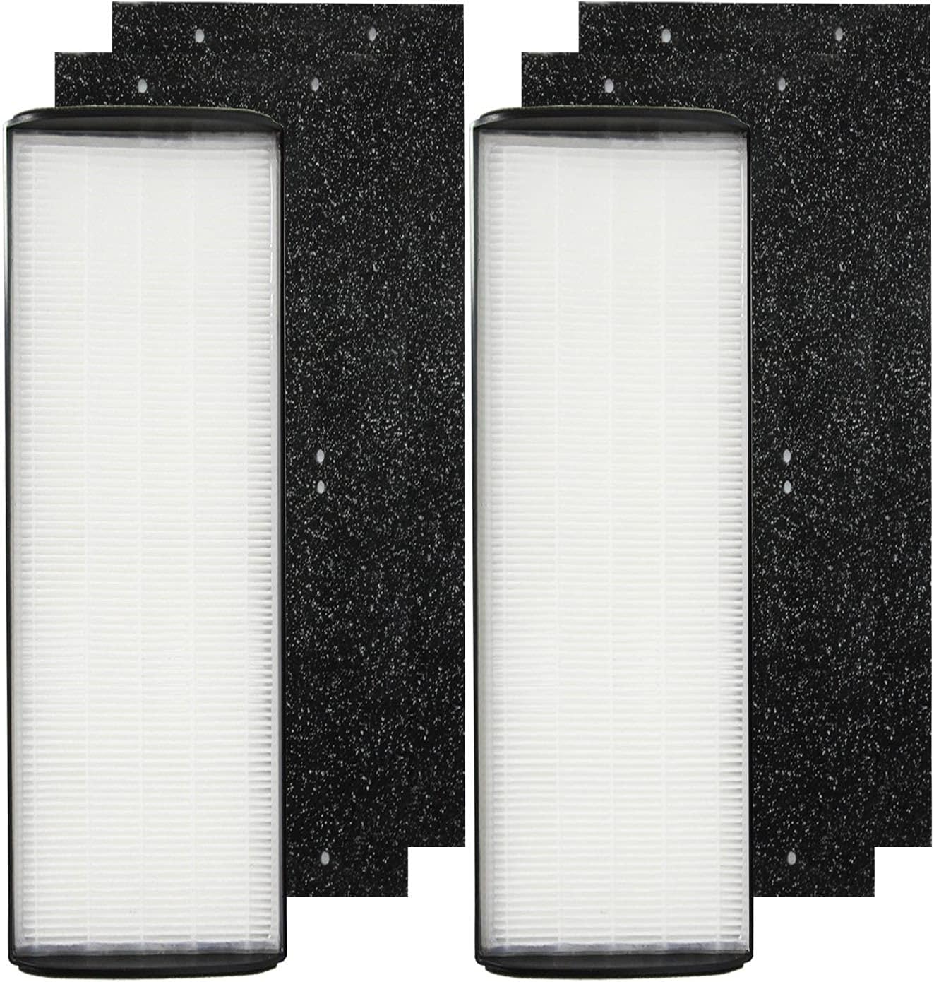 PUREBURG WPT80 Replacement Filter Set - 2 HEPA Filter + 4 Activated Charcoal Pre-Filters Compatible with Whirlpool WPT80(P/B) Whispure Large Tower Air Purifier , Part # 1183800 + 817800