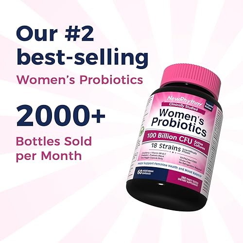 Miniatura 6 de NewRhythm VagFlora - Paquete sin preocupaciones, probióticos para mujeres 100 mil millones de UFC y probióticos para mujeres 70 mil millones de UFC,