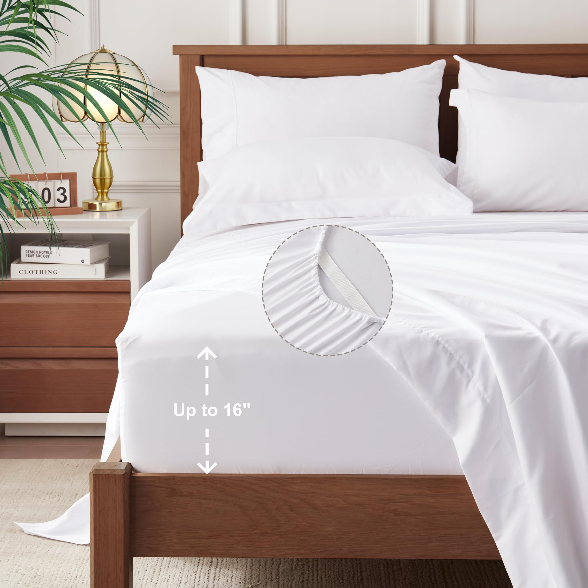 Newspin Queen Bed in a Bag - 7 Pieces White Comforter Set, Lightweight ...