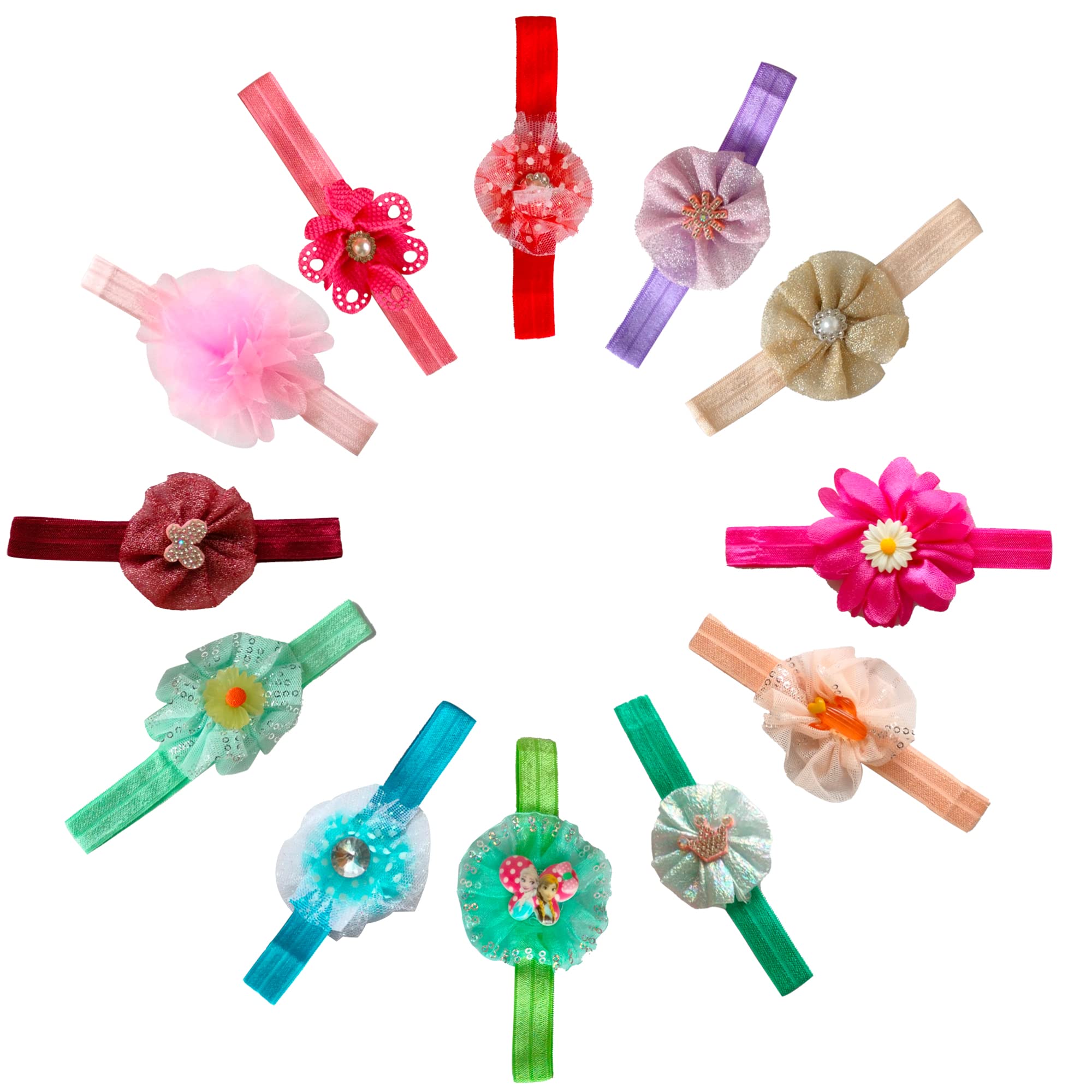 HOMEMATES Fancy Stylish Hair Band Glitter Bow Sequins Headband for Baby Girls and Kids Elastic Hair Accessories (Pack of 12) - Multicolor (B09J3MFLCZ) Amazon Price History, Amazon Price Tracker