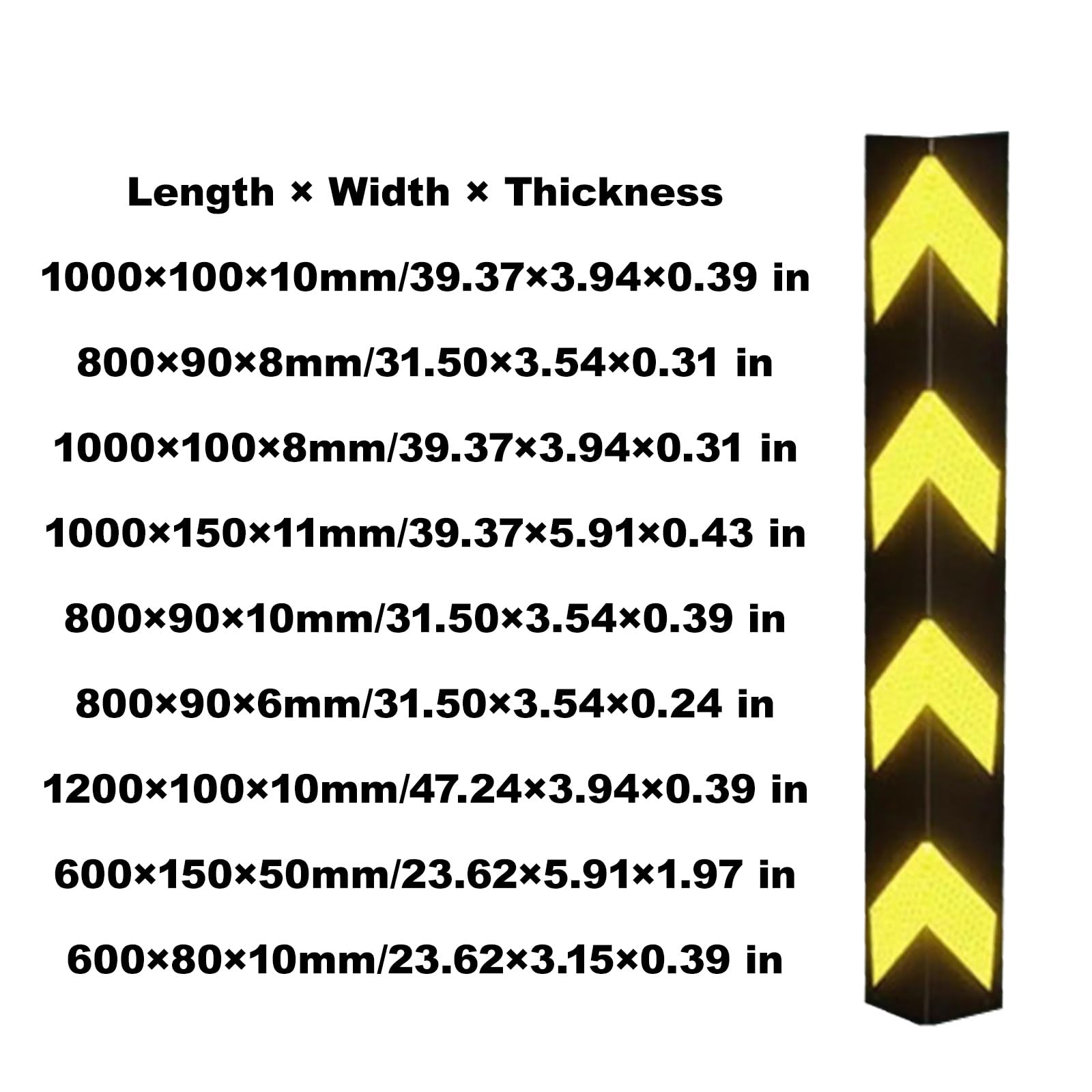 Garaje Protector Pared, Reflectante Protector Columnas Garaje, Amarillo y Negro Protección Parking Se Puede Usar para Proteger el Coche en Interiores y Exteriores(800x90x10mm)