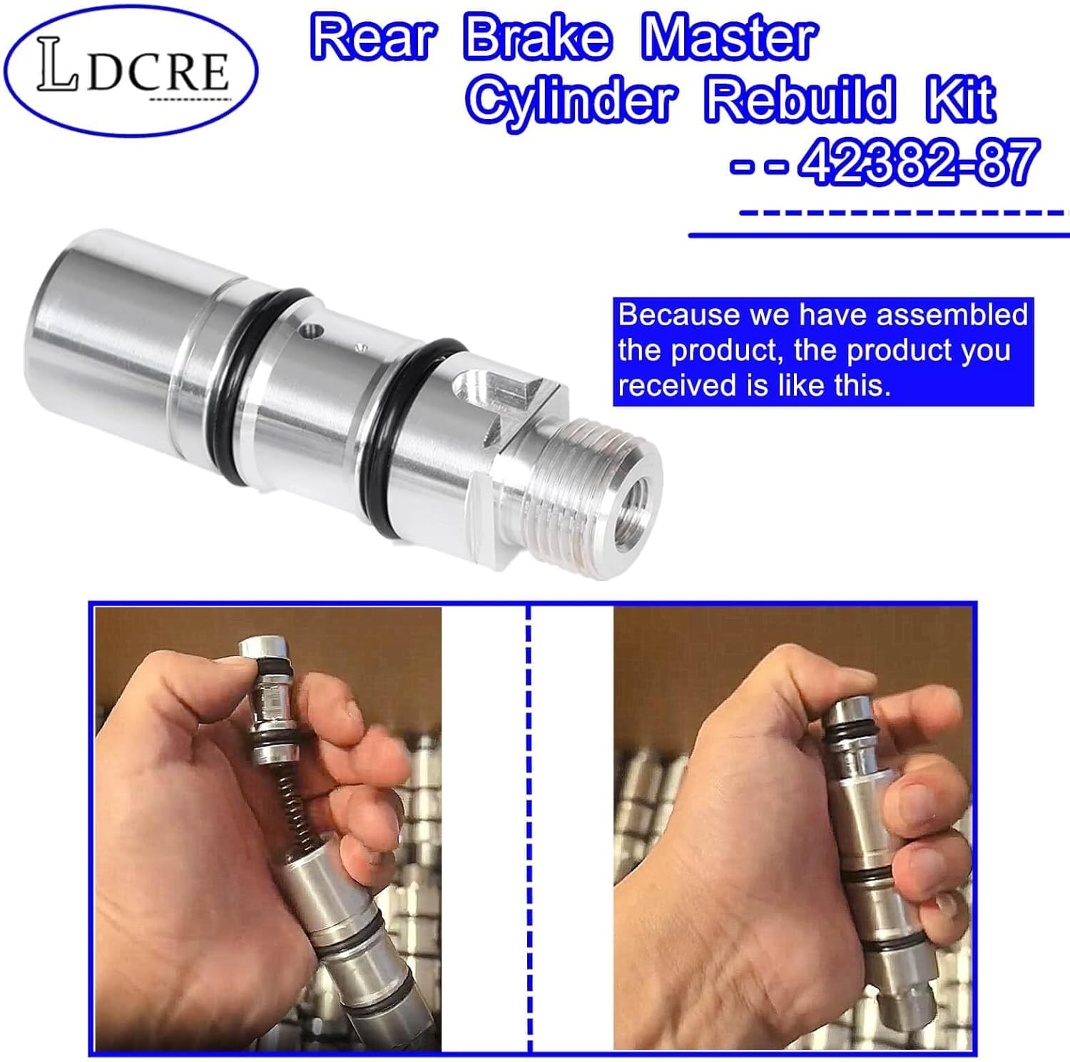 Rear Brake Master Cylinder Rebuild Kit 42382-87, Compatible with 1987-2017 Softail, 1987-2000 FXR,1991-2017 Dyna,1992-2007 Electra Glide/Tour Glide/Street Glide/Road Glide/Road King,42382-87,DS-195059