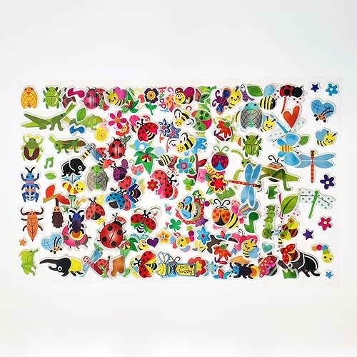 Miniatura 10 de Calcomanías hinchadas 3D para niños, 8 hojas diferentes, incluyendo calcomanías de cara de sonrisa feliz para niños y niñas