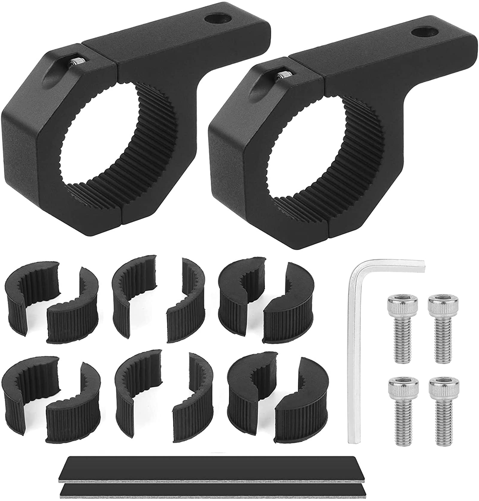 2PCS Tube Clamps for Off-Road ATV UTV Light Bar Clamp Kits (Choice 1"/1.5"/1.75"/2" Inch) Aluminium Mounting Bracket Kit LED Off Road Light Horizontal Bar Clamp Roof Roll Cage Holder