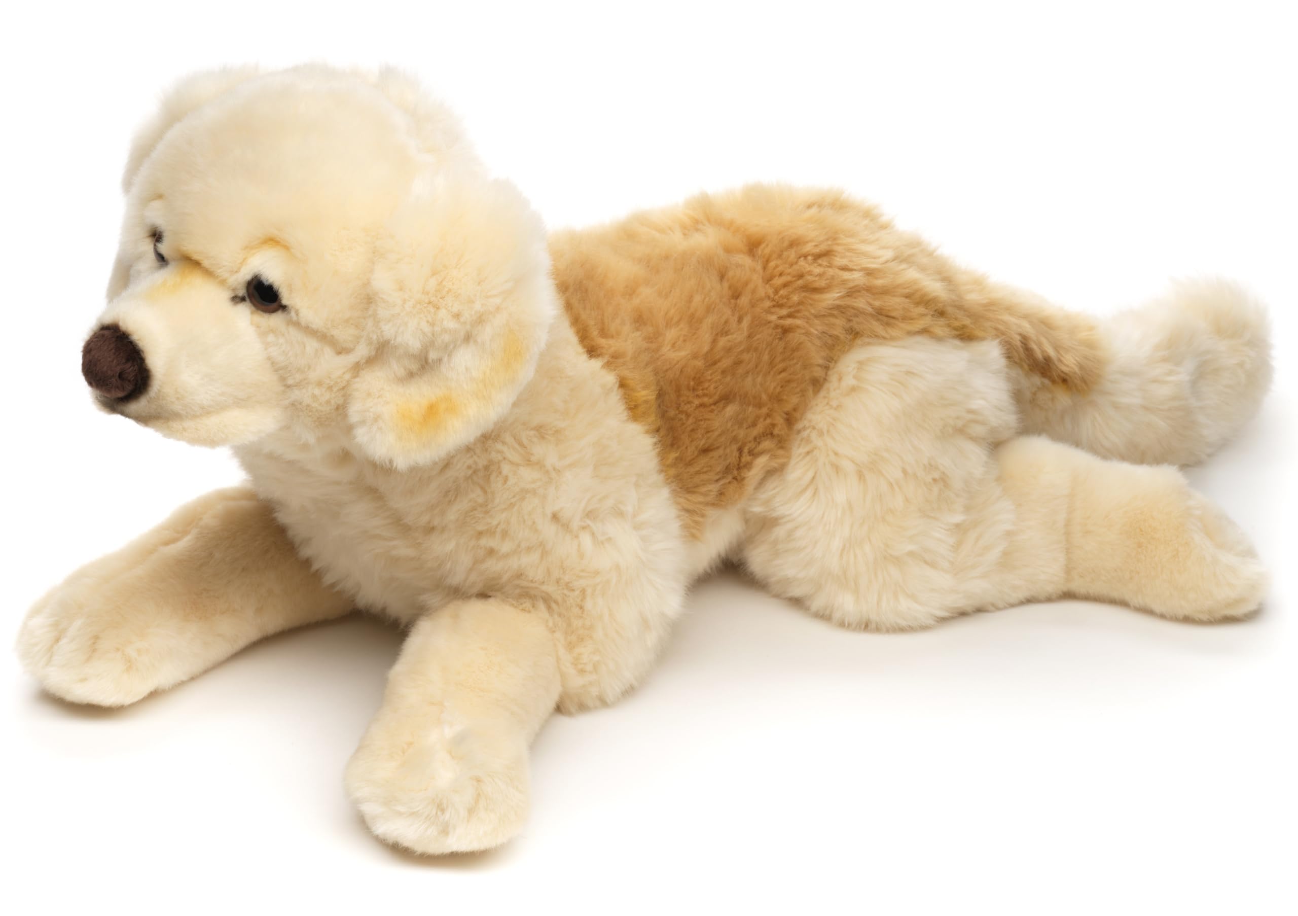 Uni-Toys - Golden Retriever, Tumbado - Sin arnés - 60 cm (Longitud) - Perro de Peluche - Peluche