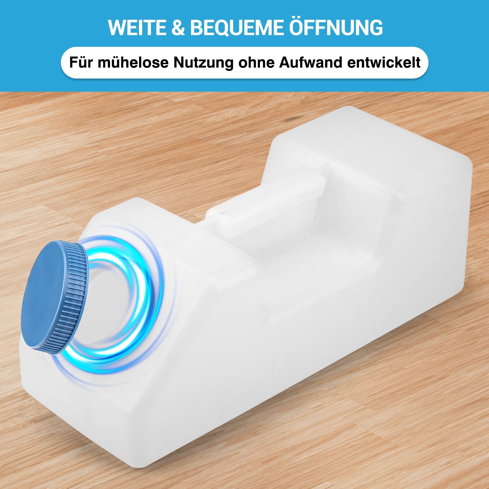 Tilcare Tragbare Urinale für Männer – Auslaufsicher, Nachtleuchtender Deckel – 3000 ml/101 oz, Urinflasche für Männer, Herren-Urinal, Urinbehälter, Männer-Urinalflasche, Pinkelkanne