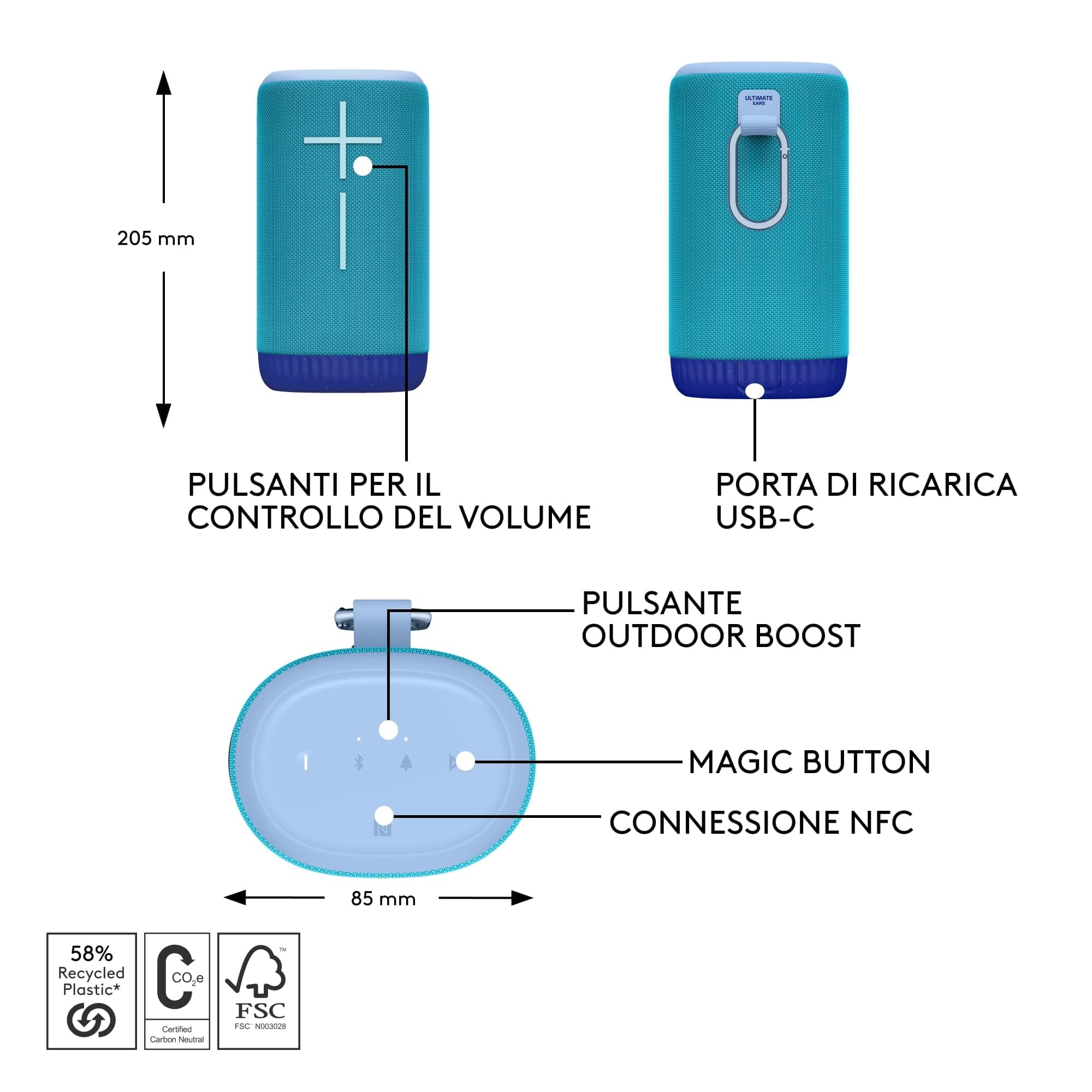 Ultimate Ears EVERBOOM Altoparlante Bluetooth wireless portatile