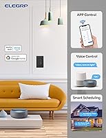 Vista 2 de ELEGRP Interruptor Regulador de Luz Inteligente DTR30, Unipolar o 3 Vías, Regulador Táctil Wi-Fi de 2.4GHz Compatible con Alexa/Google Assistant