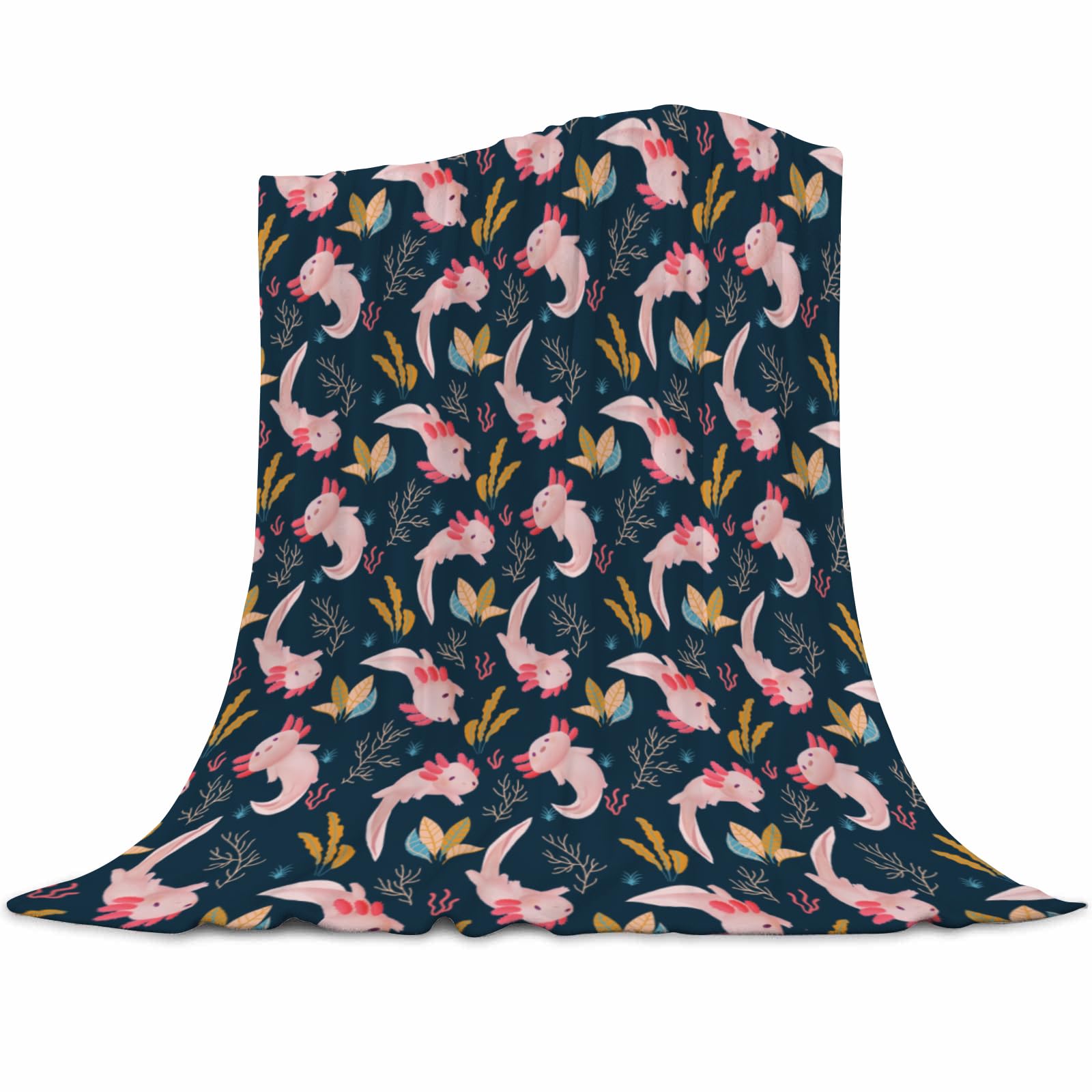 Gaakvrr Girls Color-03 Axolotl Blanket Axolotl Gifts For Boys Soft Fleece Cozy Warm Flannel Lap Throw Blanket For Toddler Kids Adults Couch Bed 130X150cm(50X60 Inch)
