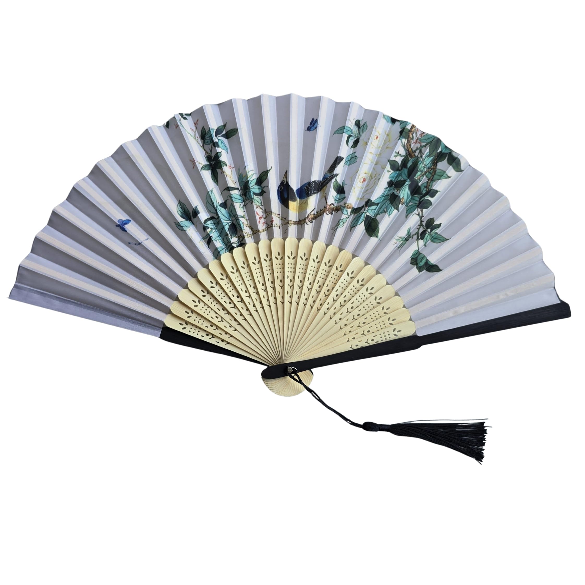 GFM® Bamboo Silk Handheld Folding Hand Fan for Summer, Wedding, Party Favour (FLSLK-CH-71) — image 1