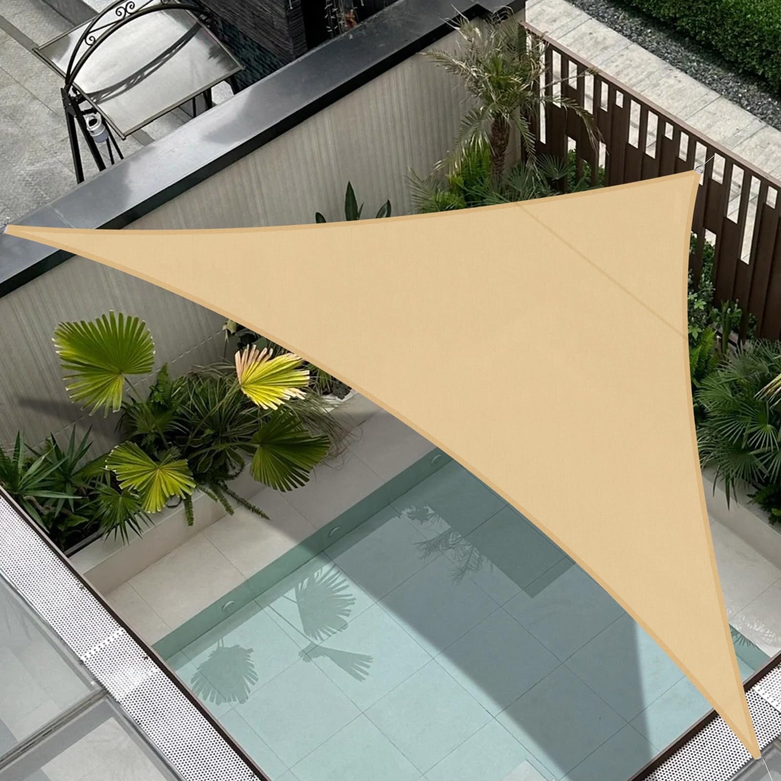 Cool Area Toldo Vela de Sombra Impermeable Rectangular 2.5x4m Protección UV PES Toldos para Patio Exterior Jardín Terraza-Arena — view 40
