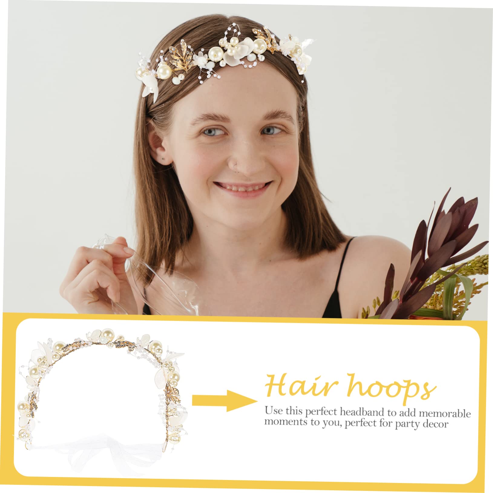 Ipetboom 3pezzi Fascia Sposa Decorazioni e Foglie Accessorio Per Matrimonio Cerimonie e Feste Headband Per Bride e Speciali