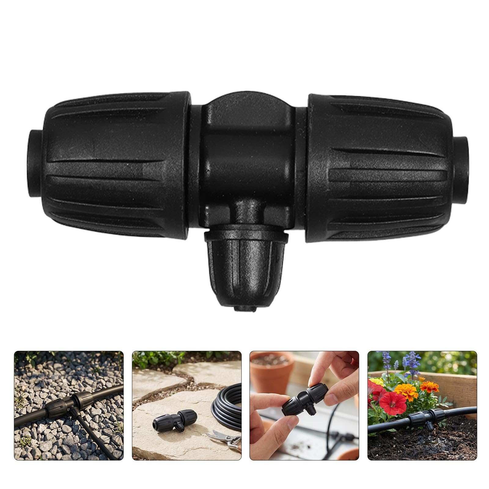 30 Pezzi Raccordi per Irrigazione Agricola in PE con Bloccaggio e Spine, Tee per Tubo Irrigazione da 1/2 a 1/4 Pollici, Set per Giardino