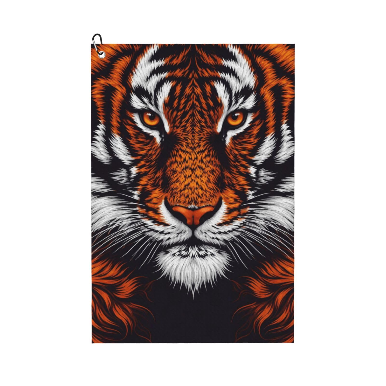 Oudrspo Majestic and Powerful Fierce Tiger Multi-Functional Golf Towel | Absorbent Quick Drying 16x24in