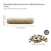 Vista 136 de 3/8" x 2" - Paquete de 500 pasadores de madera - Secados al horno, estriados y biselados (3/8" x 2", 500 unidades)