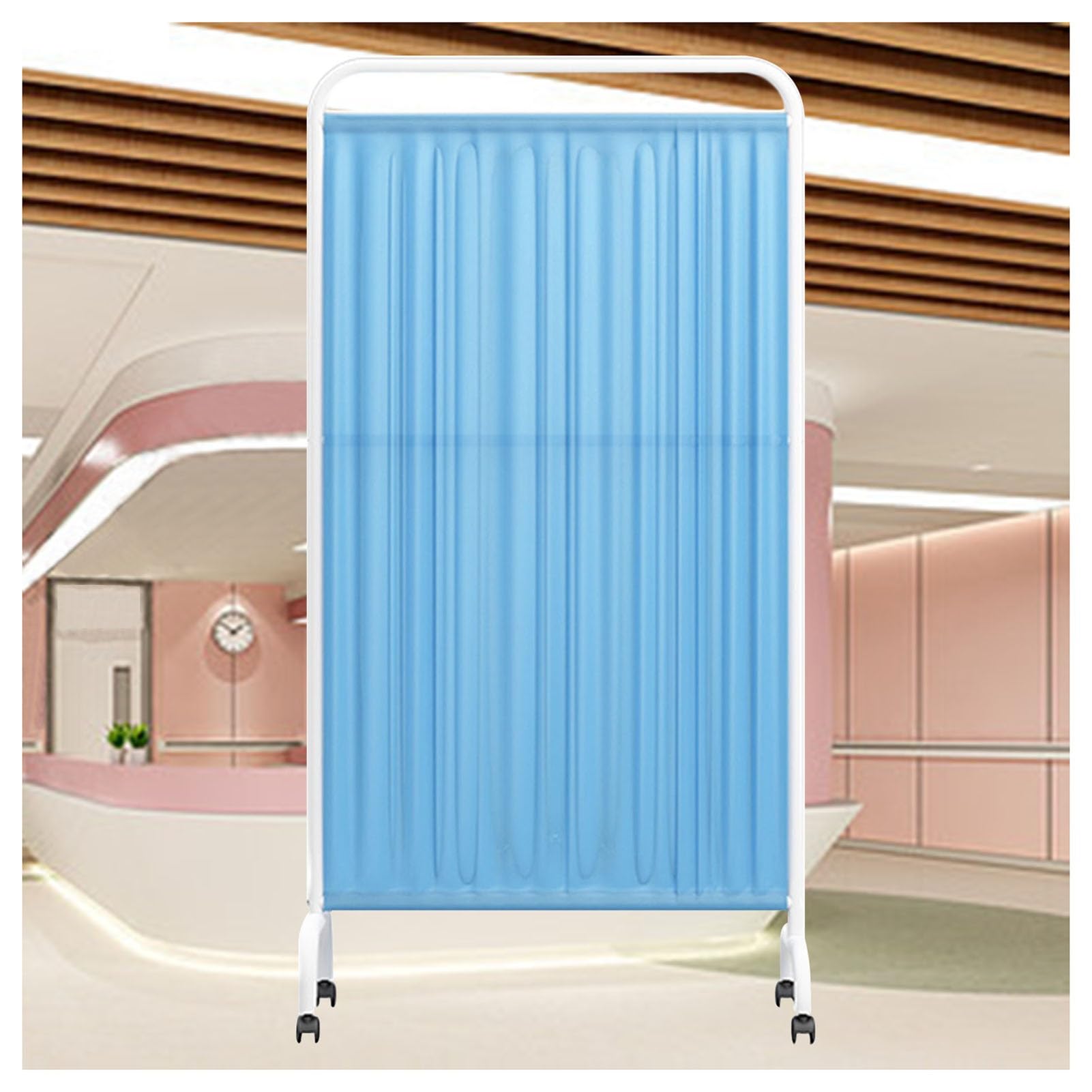 Paravent médical pliable à roulettes 360 pour protection intimité bureau